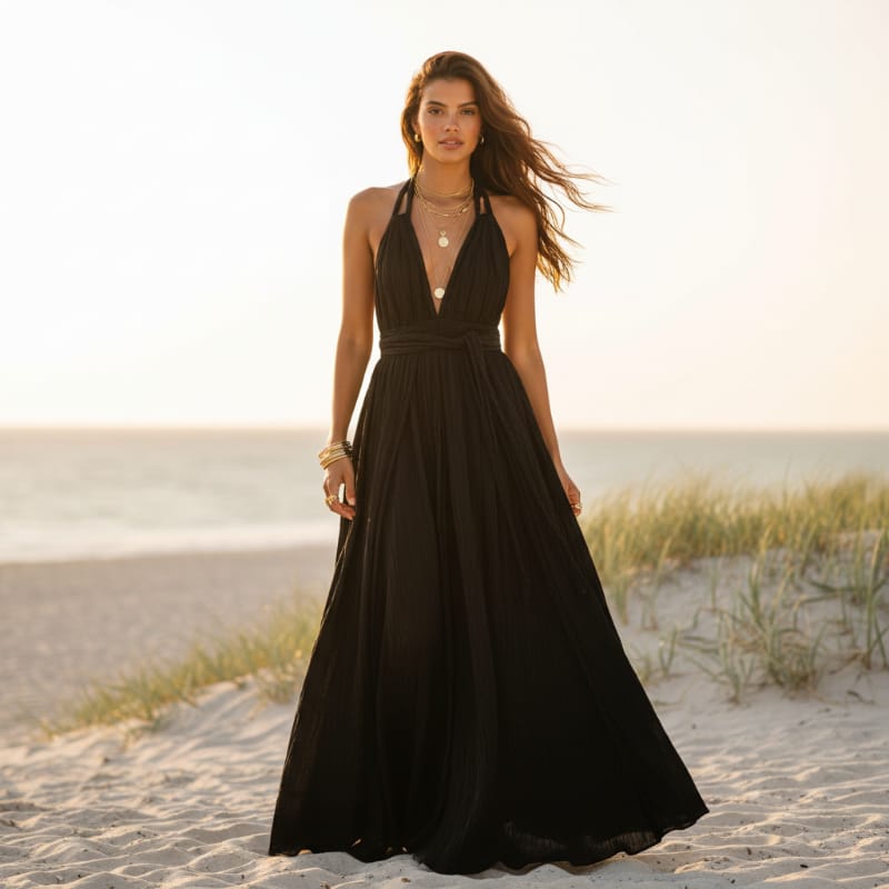 Boho Backless Bandage Maxi Dress