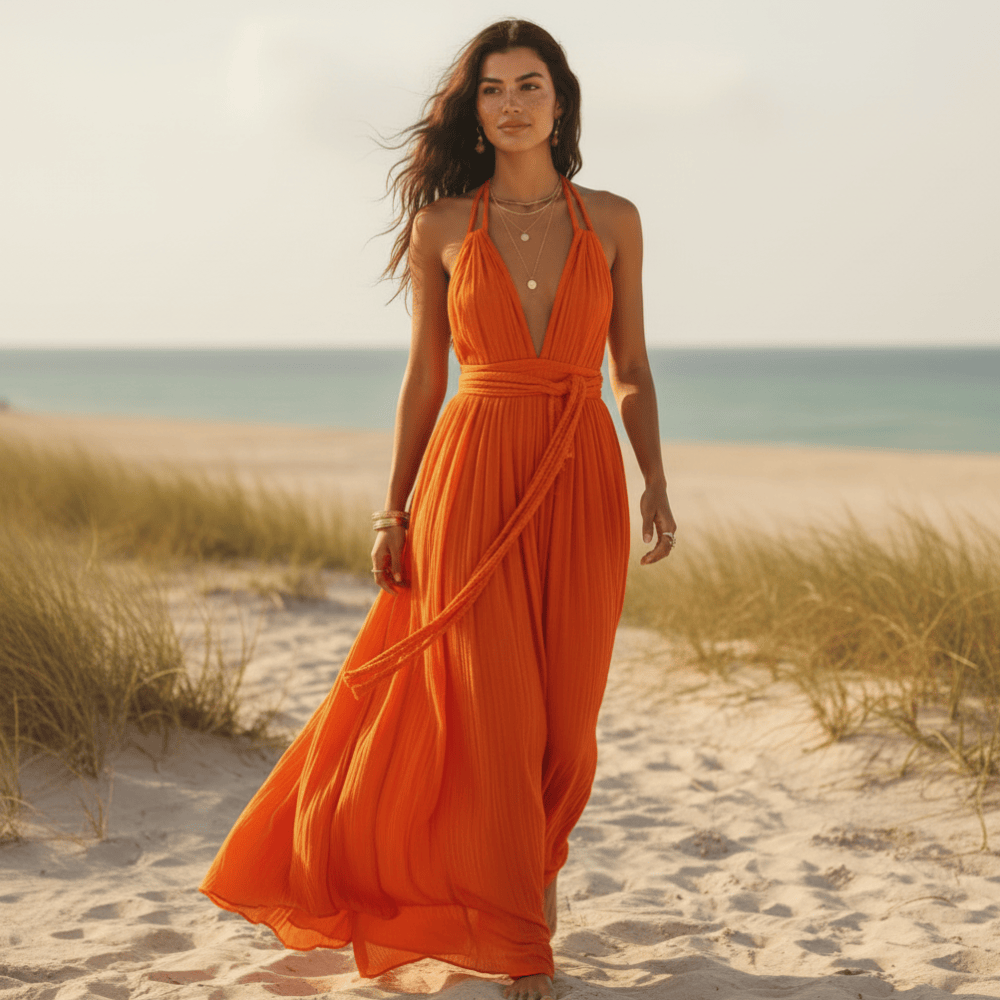 Boho Backless Bandage Maxi Dress