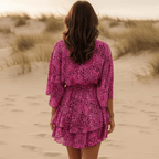 Purple Boho Floral Mini Dress