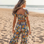 Boho Floral Wide Leg Jumpsuit