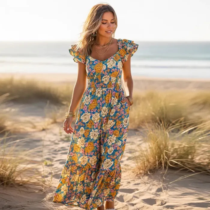Boho Floral Wide Leg Jumpsuit