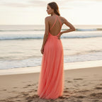 Boho Backless Halter Maxi Dress