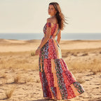 Boho Floral Patchwork Maxi Dress