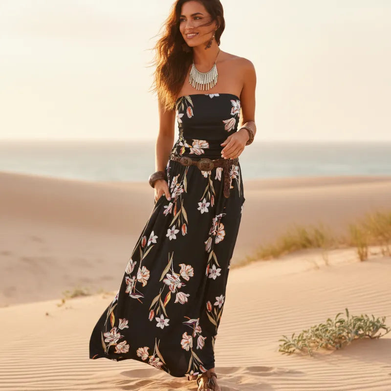 Summer Loose Fit Maxi Dress with Pockets