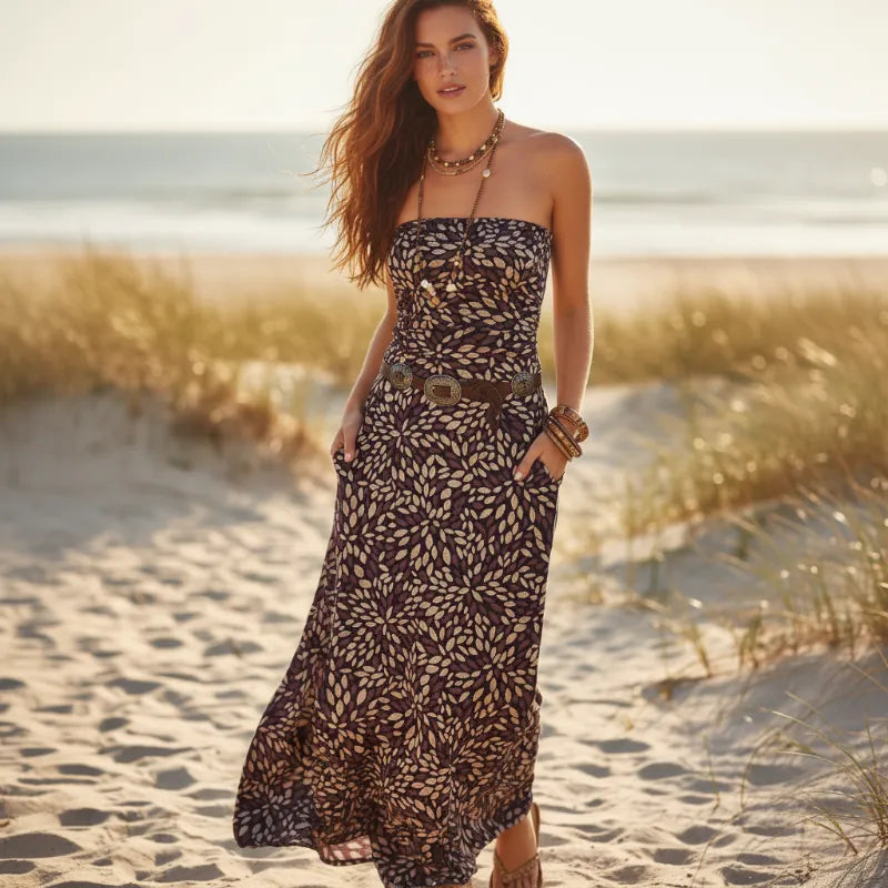 Summer Loose Fit Maxi Dress with Pockets
