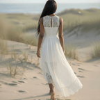 Boho Lace Hollow-Out Midi Dress