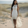 Boho Lace Hollow-Out Midi Dress