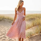 Boho Floral Tie Back Midi Sundress
