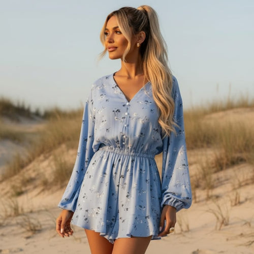 Boho Floral V-Neck Romper