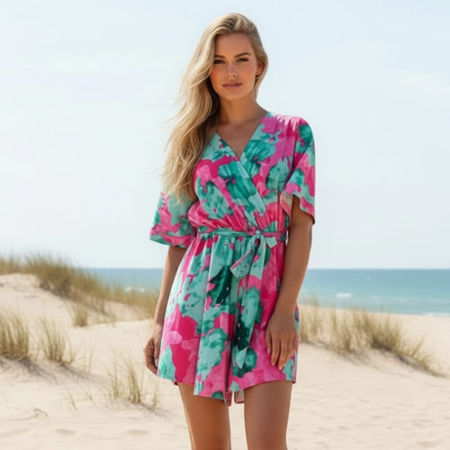 Boho Summer Floral Print Romper