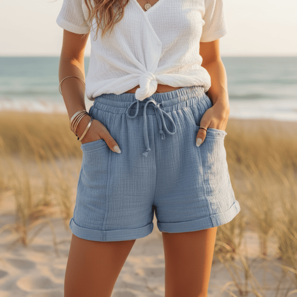 Boho Mid-Rise Beach Shorts