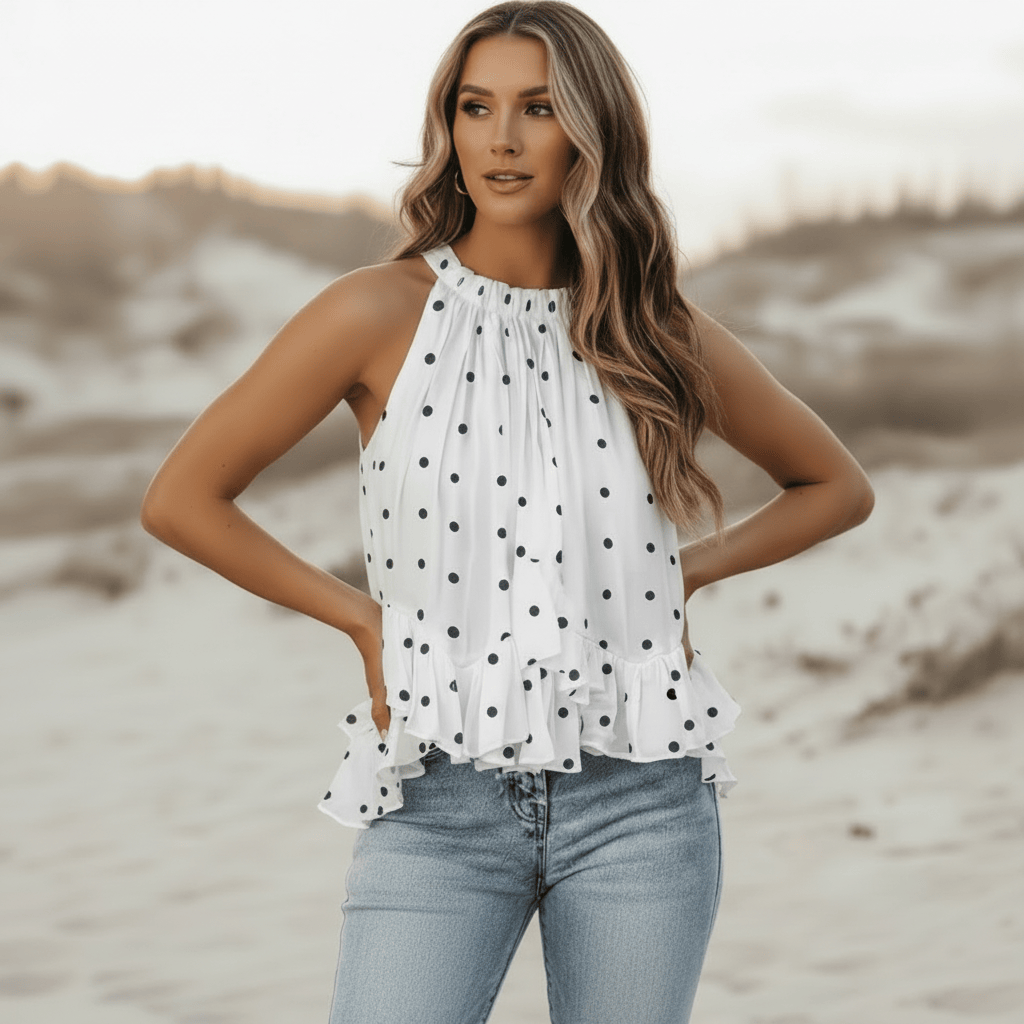 Boho Ruffled Sleeveless Top