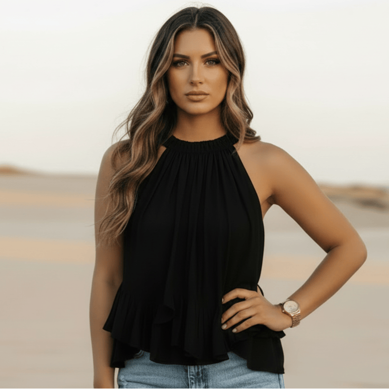 Boho Ruffled Sleeveless Top