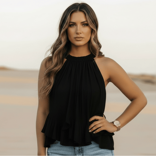 Boho Ruffled Sleeveless Top