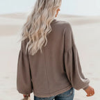 Boho Lantern Sleeve Knit Top
