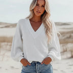 Boho Lantern Sleeve Knit Top