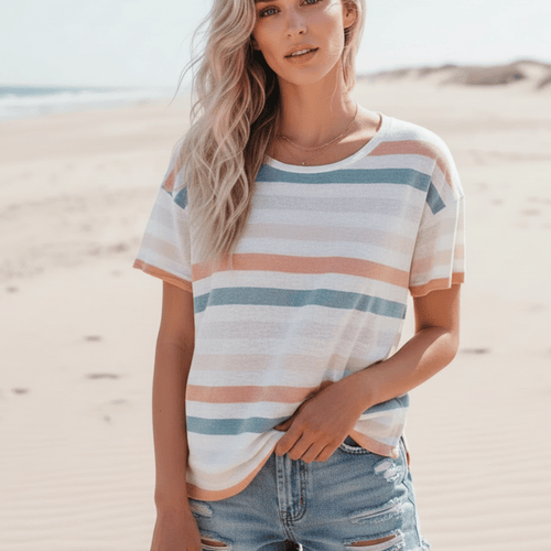 Boho Striped Casual Tee