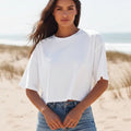 Boho Solid Color Crop T-Shirt