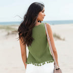 Boho Knit Tassel Sleeveless Top