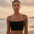 Solid Spaghetti Strap Crop Cami