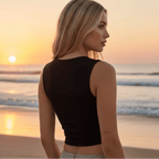 Solid Sleeveless Crop Top