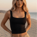 Solid Sleeveless Crop Top