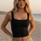Solid Sleeveless Crop Top