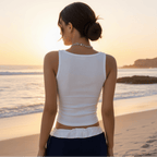 Square Neck Ribbed Crop Tank