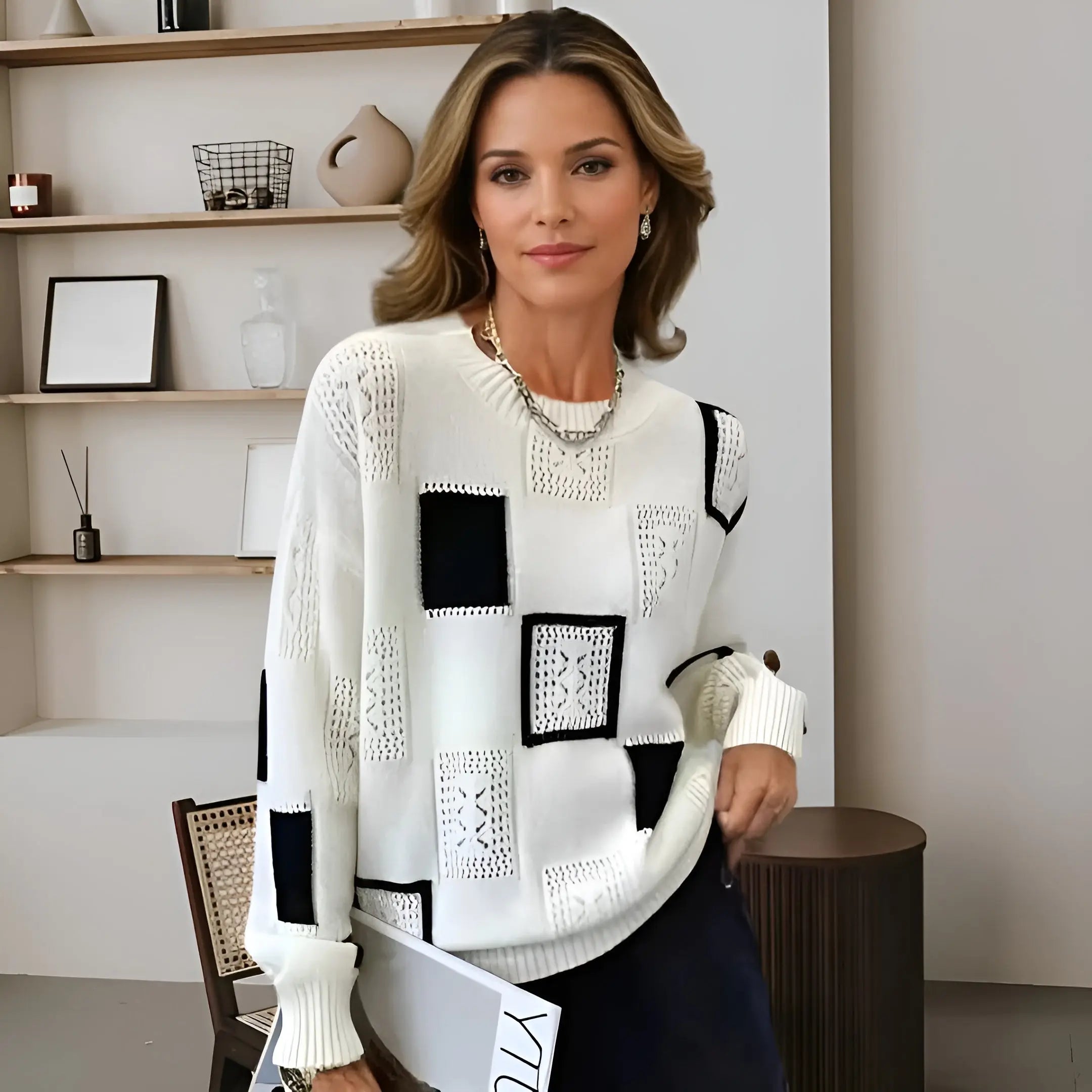 Rinalvo™ Elegant Squares Sweater