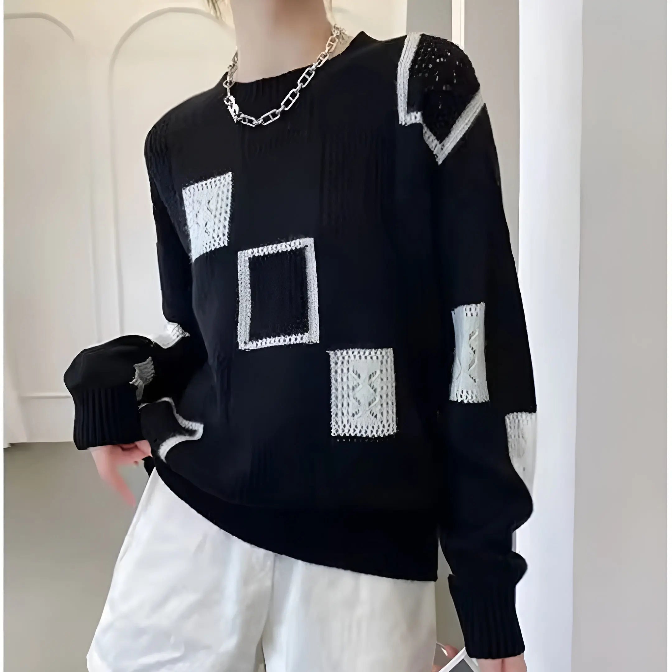 Rinalvo™ | Elegant Squares Sweater Rinalvo™