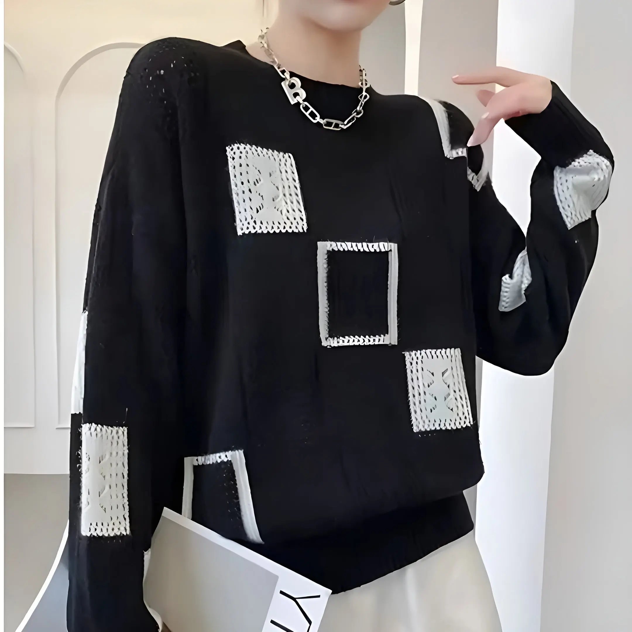 Rinalvo™ | Elegant Squares Sweater Rinalvo™