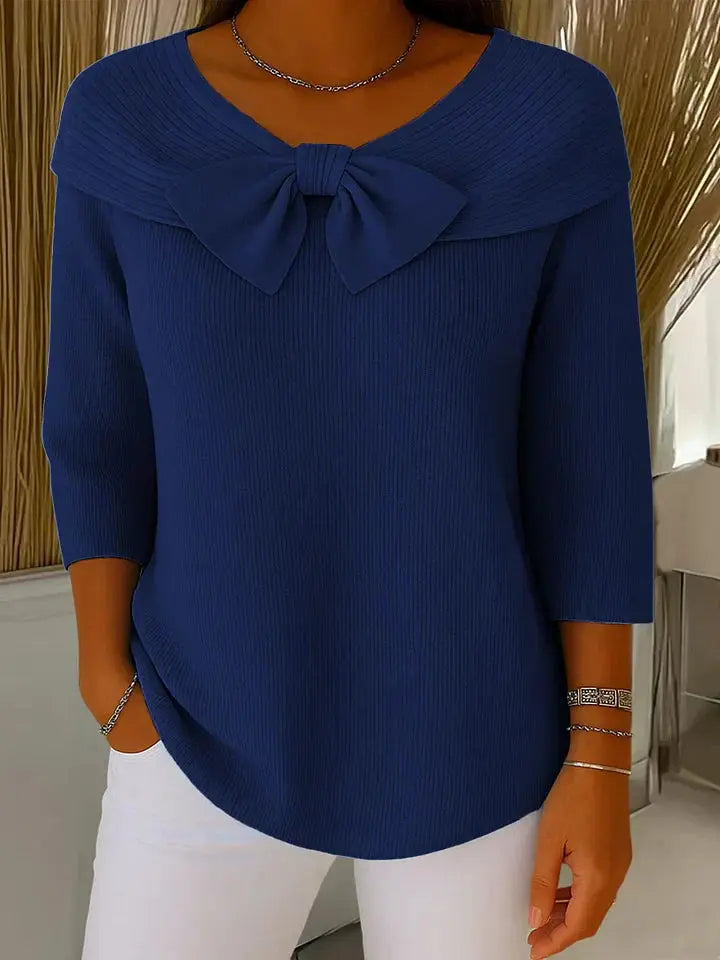 Rinalvo™ | Women's Sweater with Bow and Round Neckline Rinalvo™