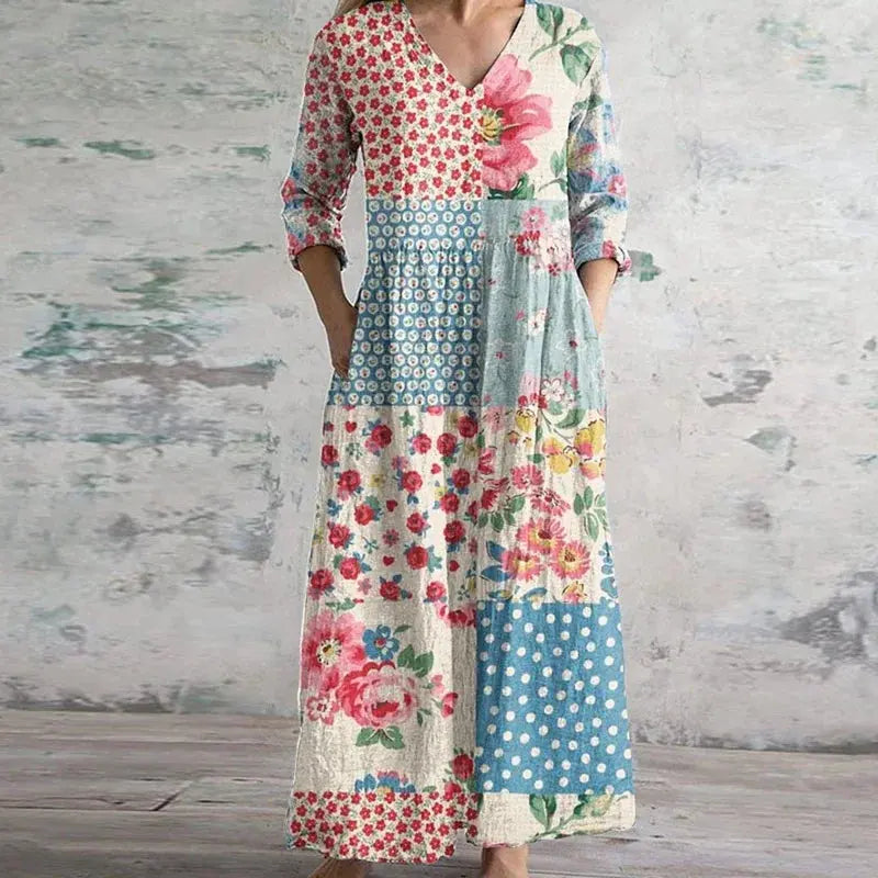 Rinalvo Elegant Retro Maxi Dress