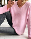Rinalvo™ Women's V Neck Long Sleeve Sweater