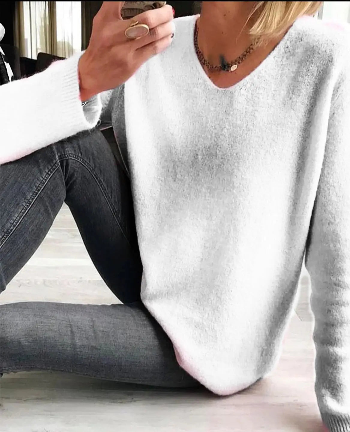 Rinalvo™ | Women's V Neck Long Sleeve Sweater Rinalvo™