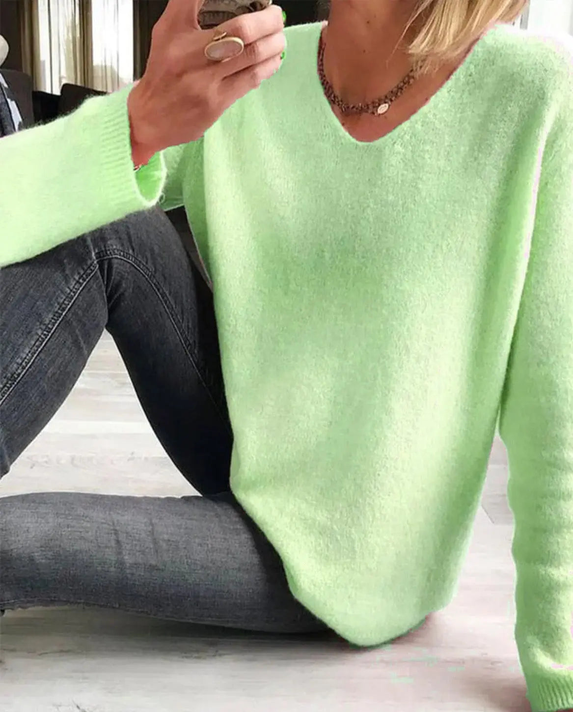 Rinalvo™ | Women's V Neck Long Sleeve Sweater Rinalvo™