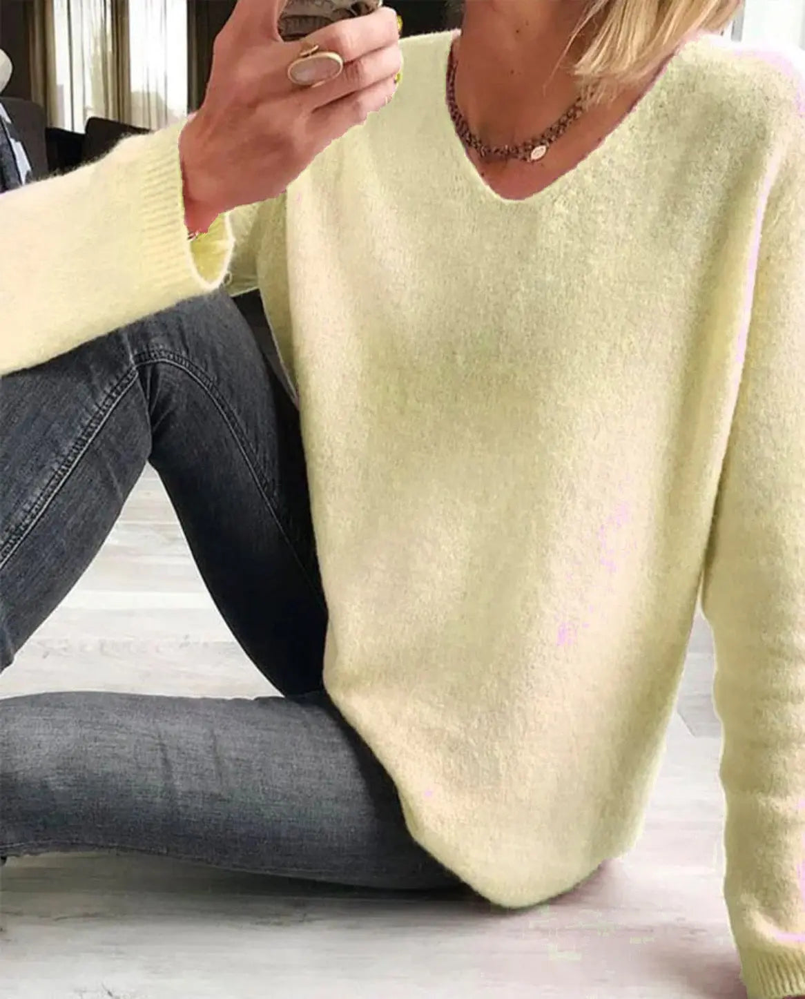 Rinalvo™ | Women's V Neck Long Sleeve Sweater Rinalvo™