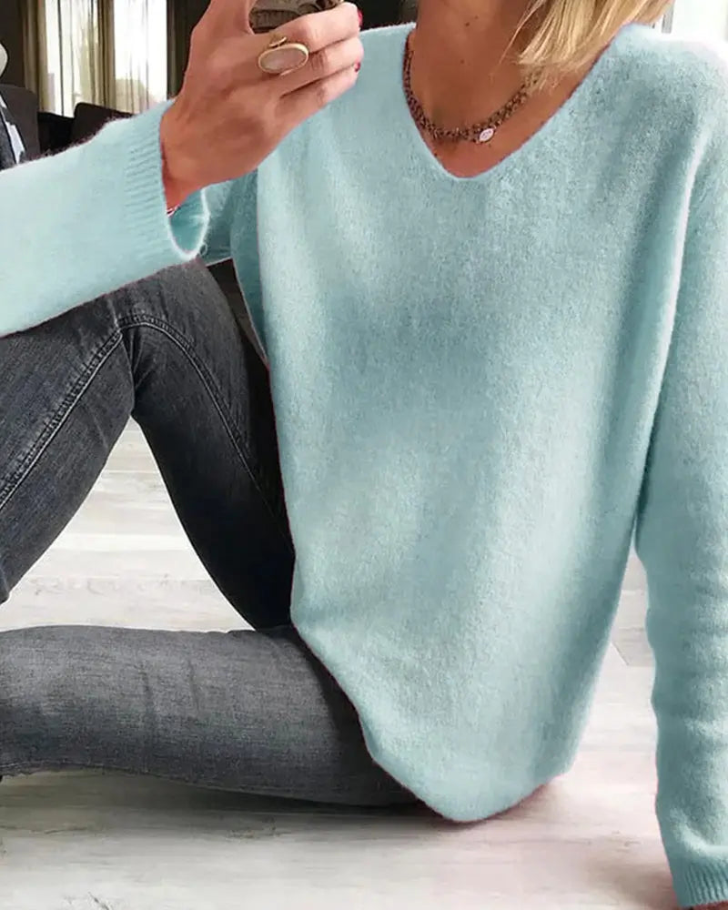 Rinalvo™ | Women's V Neck Long Sleeve Sweater Rinalvo™