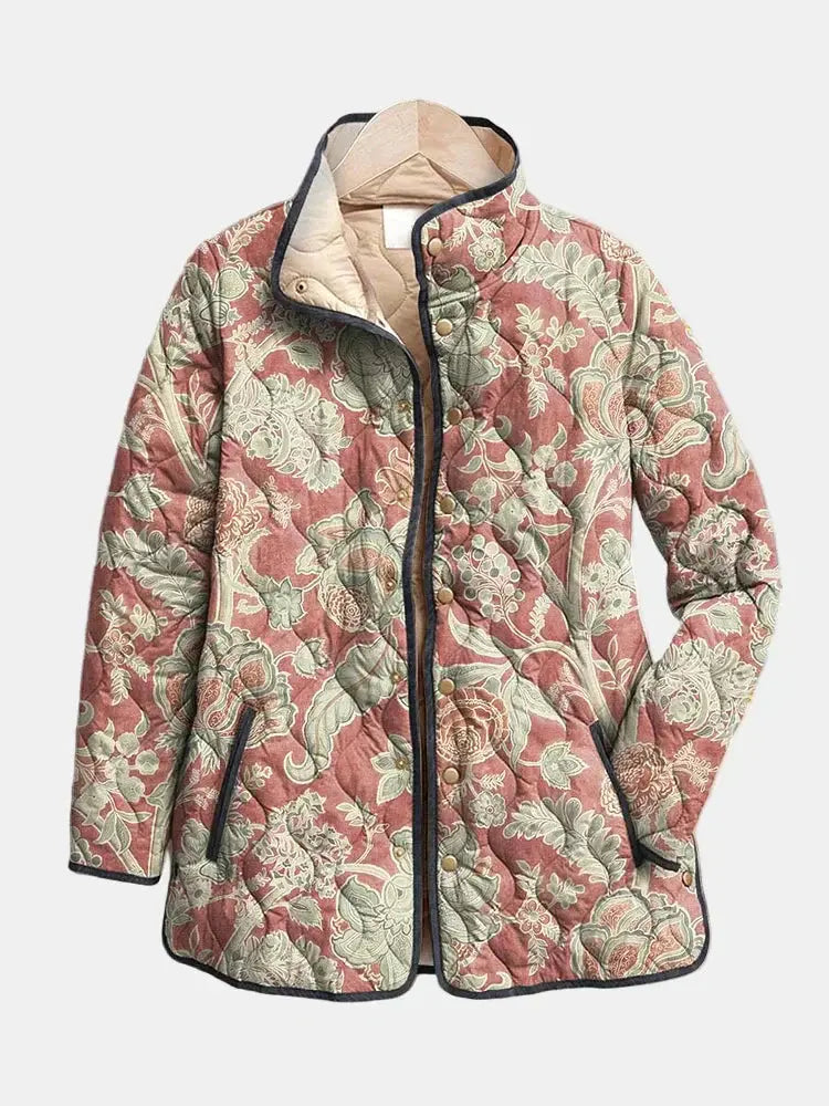 Rinalvo Vintage Floral Casual Quilted Jacket
