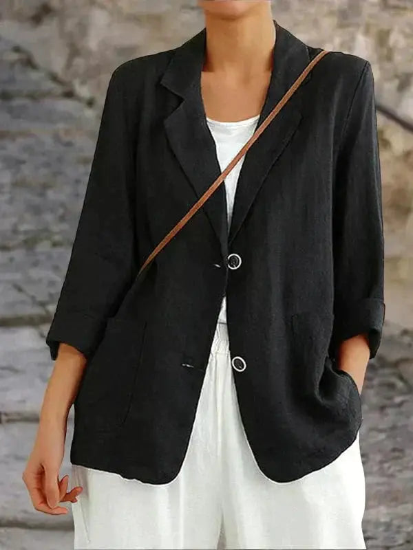 Rinalvo Women's Relaxed Two Button Blazer
