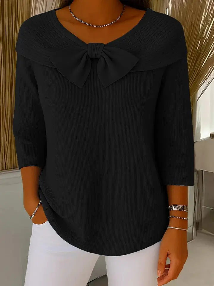 Rinalvo™ | Women's Sweater with Bow and Round Neckline Rinalvo™