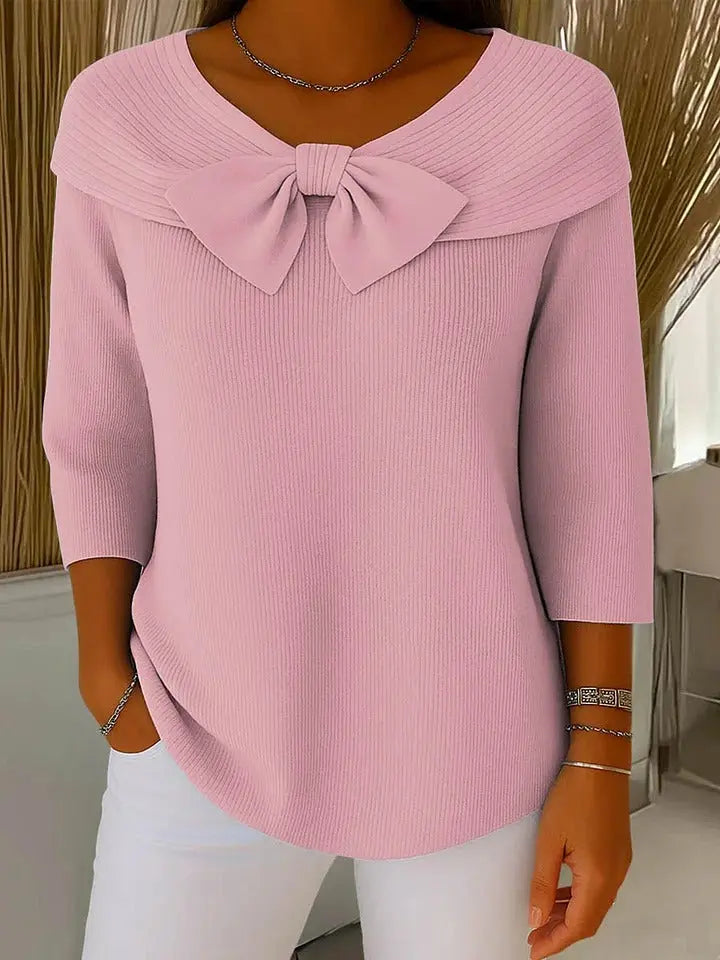 Rinalvo™ | Women's Sweater with Bow and Round Neckline Rinalvo™