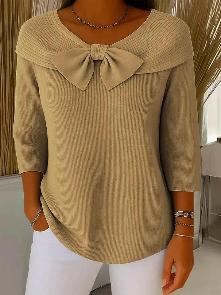 Rinalvo™ | Women's Sweater with Bow and Round Neckline Rinalvo™