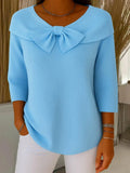 Rinalvo™ Women's Sweater with Bow and Round Neckline
