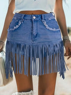 Kiera Women's High-Waisted Fringe Mini Skirt – Chic, Flirty & Festival-Ready Rinalvo™