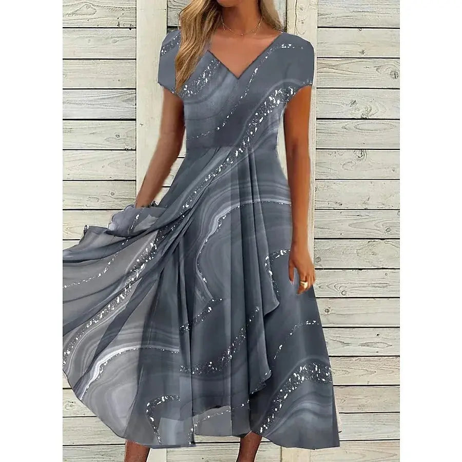 Rinalvo™ | V-neck Midi Dress Rinalvo™