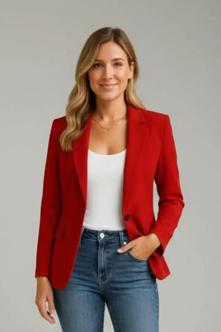 Rinalvo Women's Notched Lapel Long Sleeve Blazer