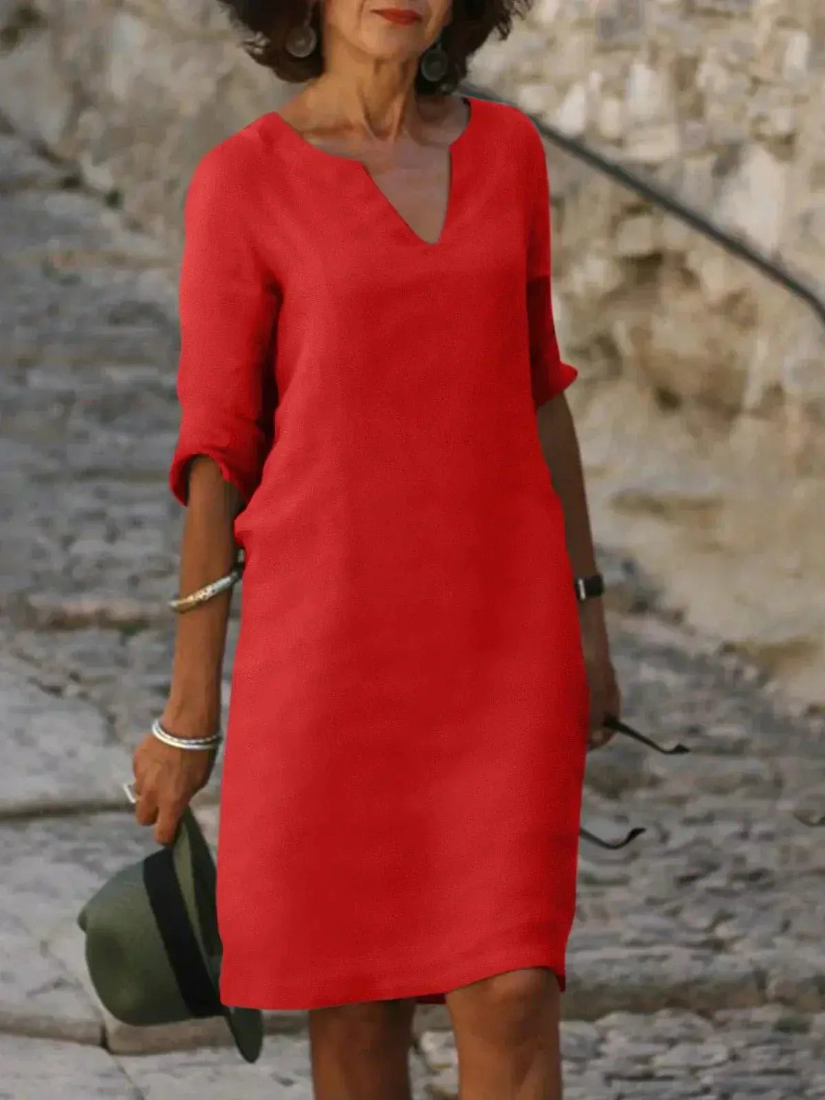 Rinalvo™ | Elegant Dress with V-Neck Rinalvo™