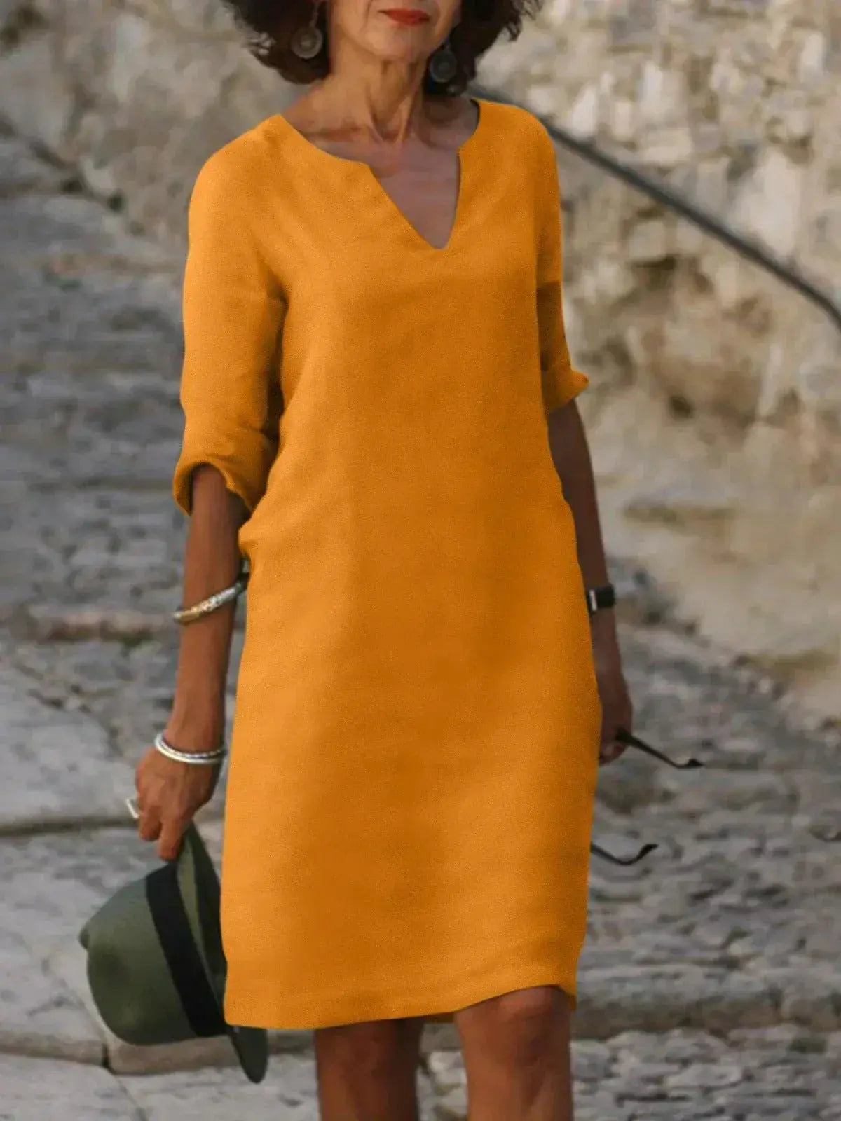 Rinalvo™ | Elegant Dress with V-Neck Rinalvo™