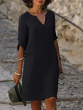 Rinalvo Elegant Dress with V-Neck